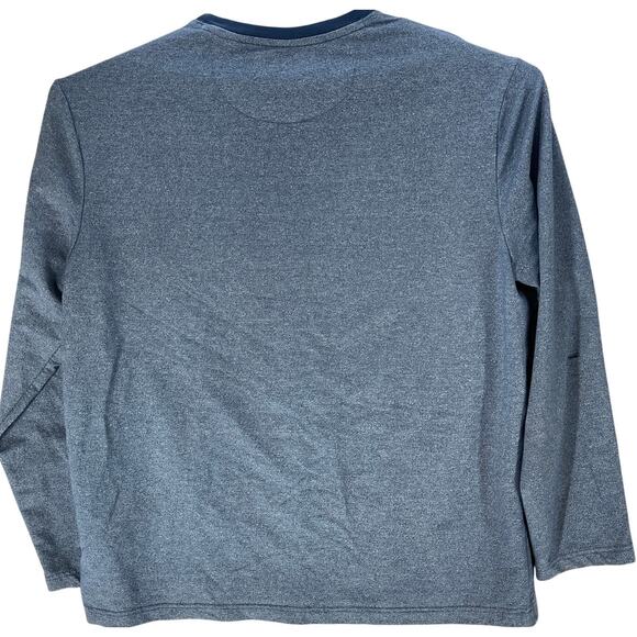 Michael Bastian Shirt Men XXL Blue Long Sleeve Pocket Crew Neck Minimalist FLAW - Picture 2 of 7